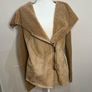 Style & Co. Beige Teddy Jacket with Sherpa Collar